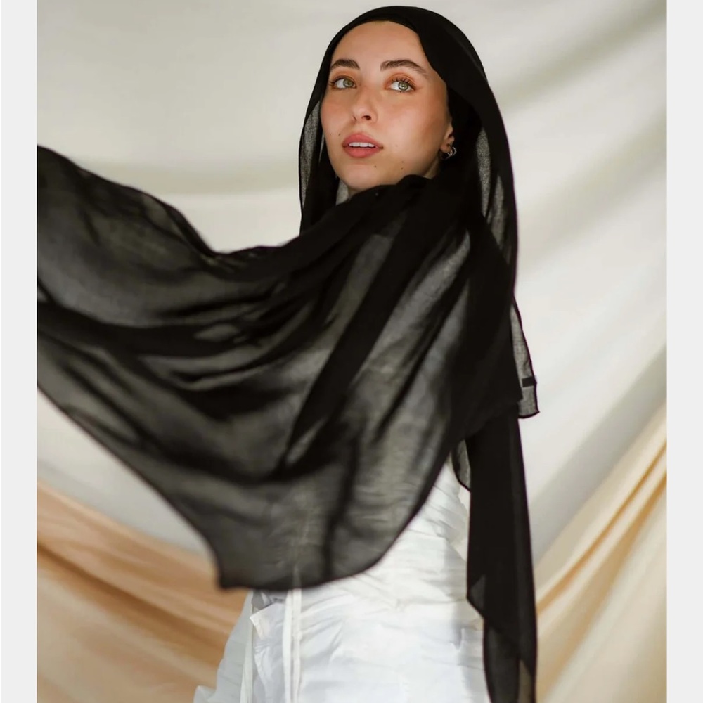 Vela Scarves black sesame bamboo hijab